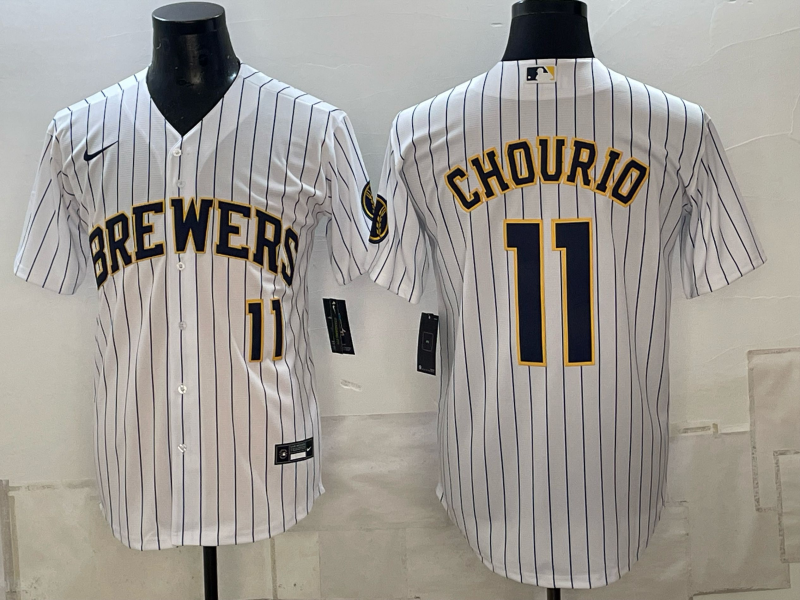 Men 2026 Milwaukee Brewers #11 Chourio White Game Nike MLB Jersey 101101